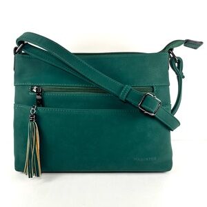 Masintor Forrest Green Crossbody Bag Vegan Leather Adjustable Strap Lightweight